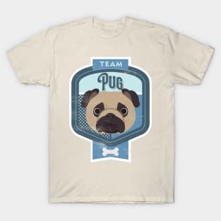 Team Pug - Distressed Pug Beer Label Design T-Shirt